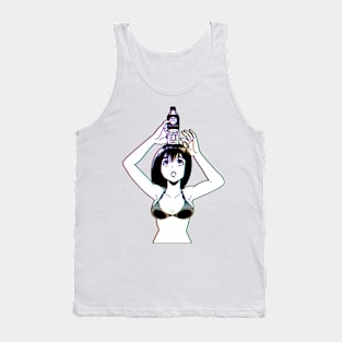 WATER BOTTLE - SAD JAPANESE ANIME AESTHETIC Tank Top